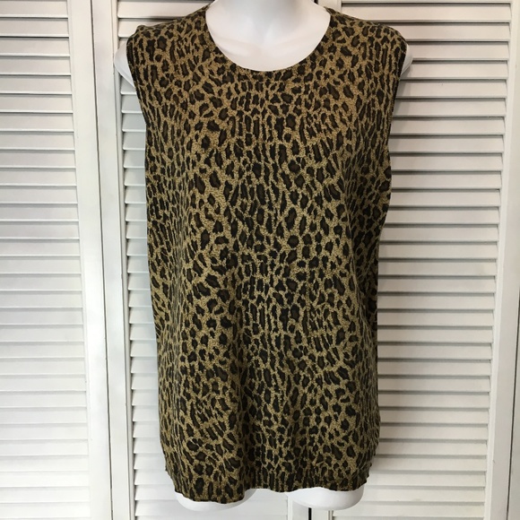 Lauren Ralph Lauren Tops - Ralph Lauren animal print sleeveless sweater sz 2X